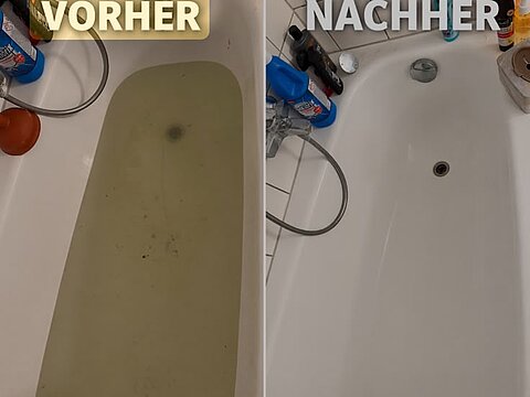 Badewanne – Ablauf gereinigt