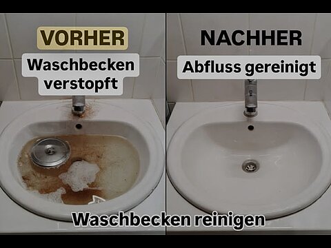 Waschbecken – Abfluss gereinigt